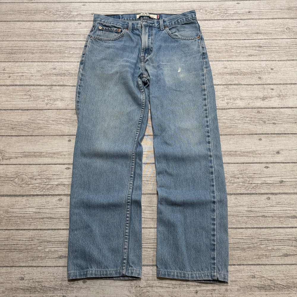 Y2K Levi's 516 Jeans Men's 33x30 Blue Light Wash High Rise Straight Leg Slim Fit